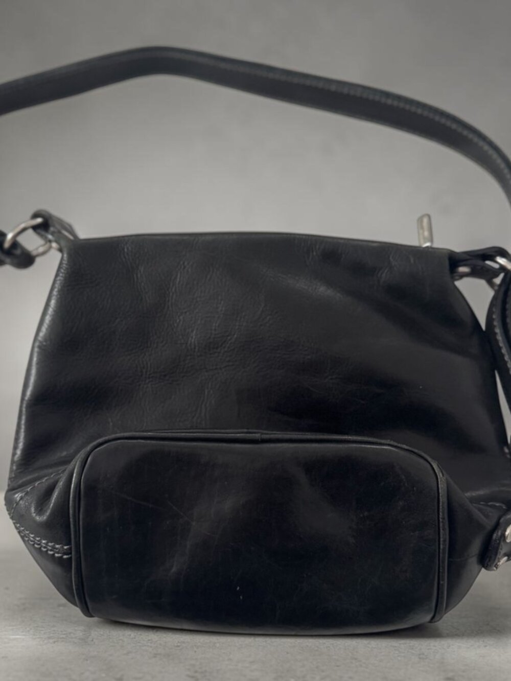 Cuoieria Fiorentina Black Leather Shoulder Bag – Made in Italy - Picture 3 of 13